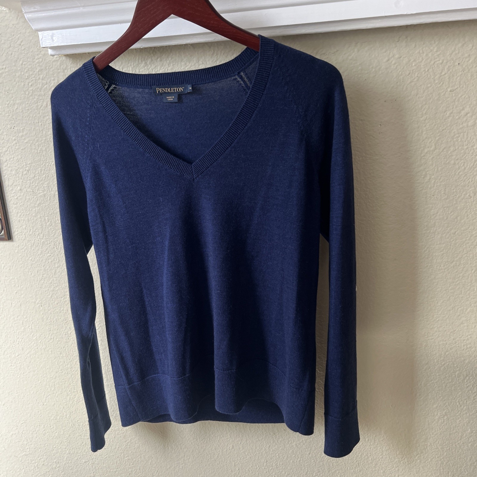 Pendleton Pullover Sweater Mens Medium Blue Merin… - image 2