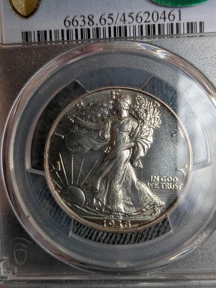 1938 Walking Liberty Half Dollar PR65 PCGS CAC Sticker - Image 2 of 4