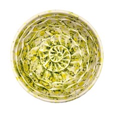Handmade Ceramic Shave Bowl Lemon Lime Textured Lather Bowl Wheel Thrown