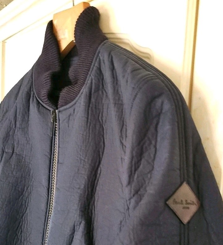 PAUL SMITH Bomber Jacket Mens S Rubberized Merino Collar - Small Defect Rrp £475 image 6