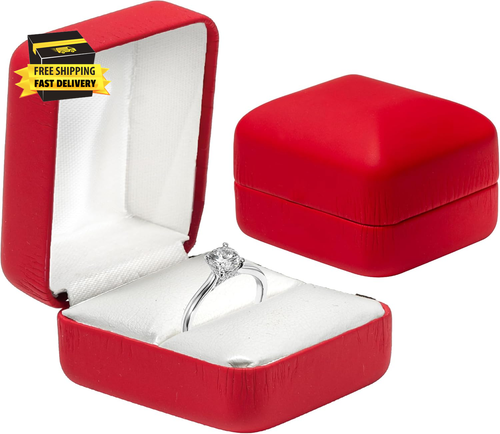 Elegant PU Leather Ring Box - for Your Wedding Ring- Engagement Ring, Jewelry Gi - Bild 6 von 7