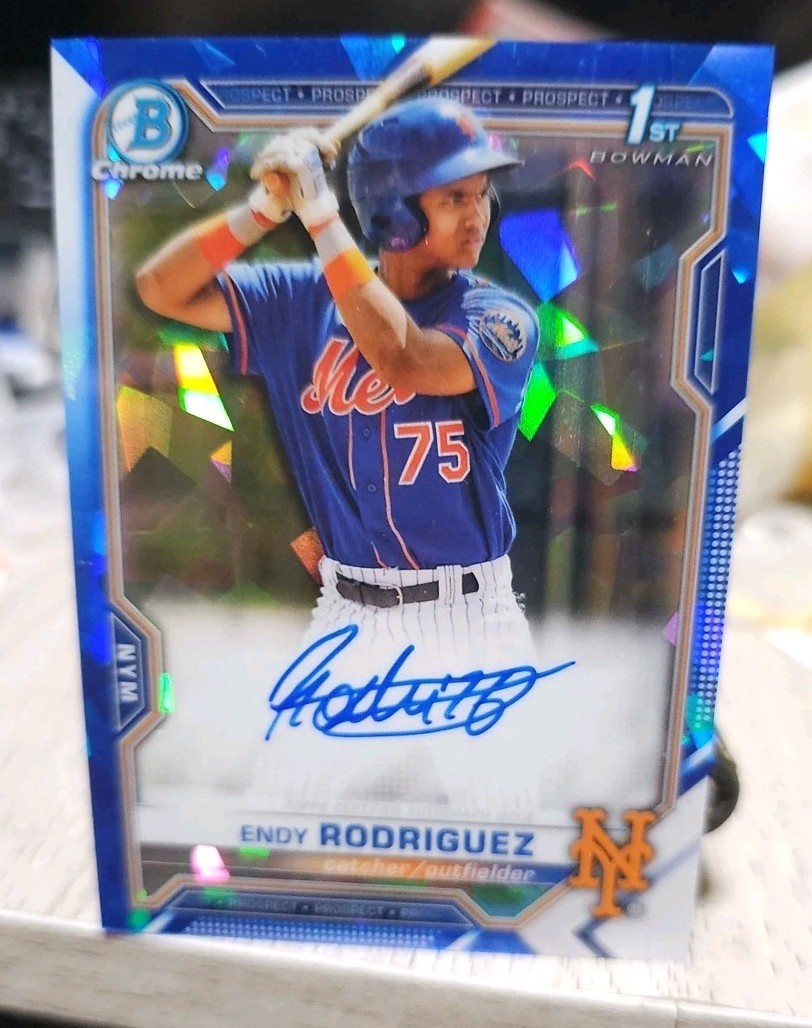 2021 Bowman Sapphire Edition Chrome Prospects Auto Endy Rodriguez Bowman 1st