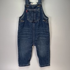 Levi's Toddler Unisex Size 18 Month Blue Denim Overalls 100 Cotton Button
