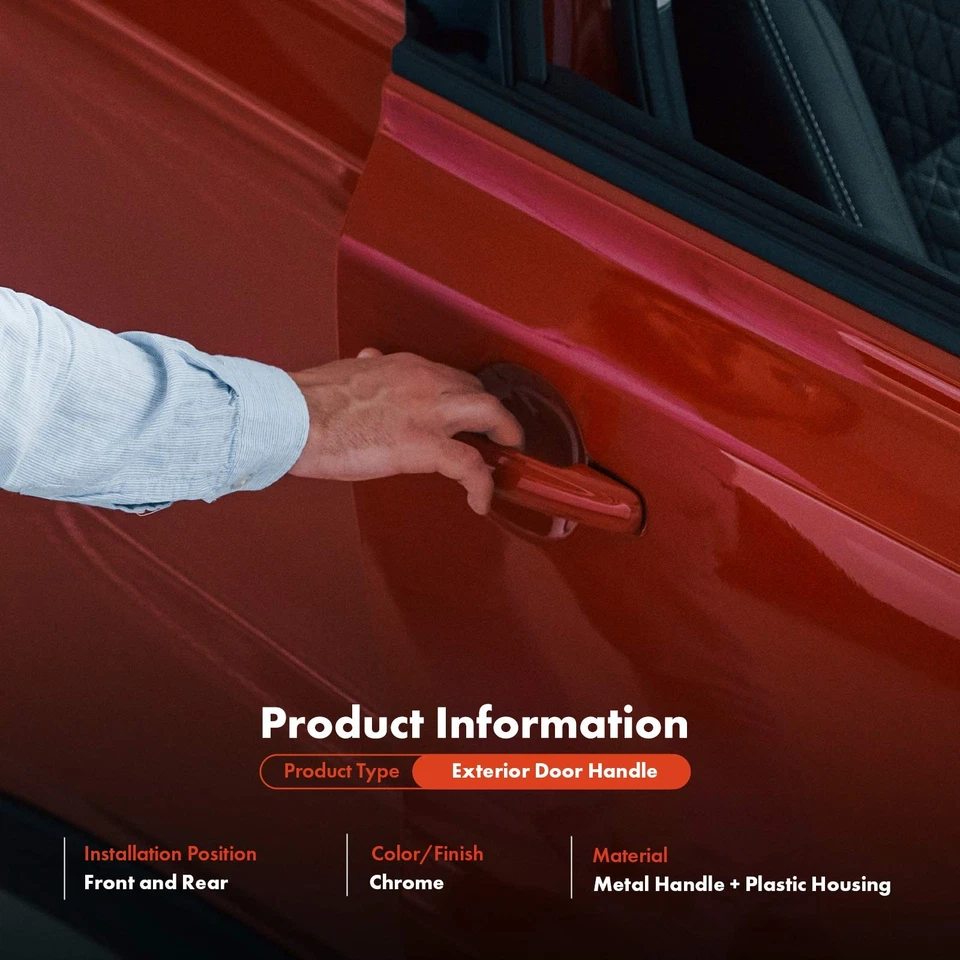 4x Manija de puerta exterior de metal mejorada delantera y trasera para Dodge Mitsubishi Ram Foto 2 de 4