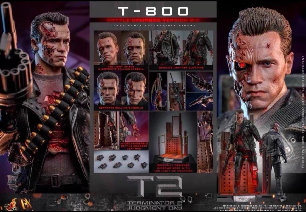 New Hot Toys DX46 1/6 Terminator 2: Judgment Day T-800 Battle