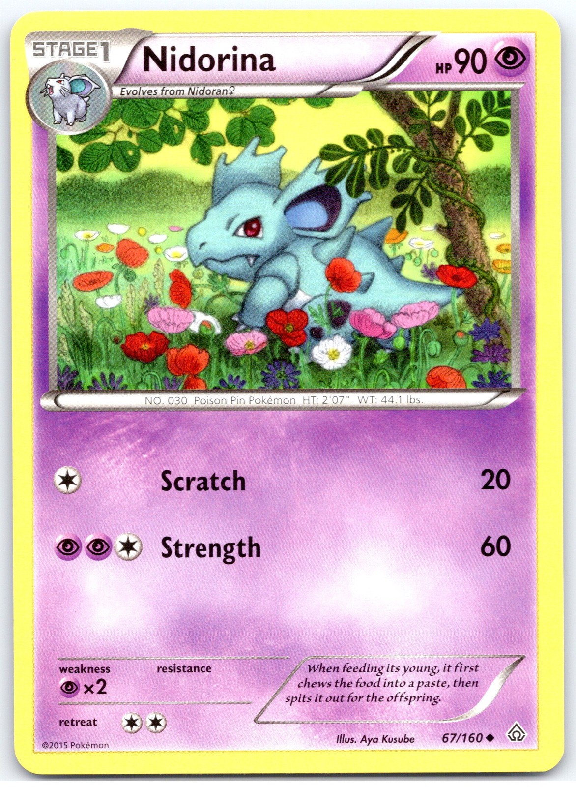 2015 Pokémon Nidorina #67/160 Uncommon A1 03 07