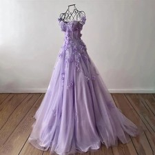 3D Flowers Sweetheart Appliques Lace Off the Shoulder Formal Evening Dresses