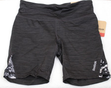 Reebok Womens Impact Shorts Fitted Black Heather Size Small