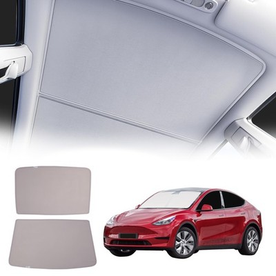 For Tesla Model Y Glass Roof Sunshade UV Reflection Heat Blocking Shade (2 PCS)