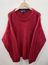 Vintage Chaps Ralph Lauren 100 Cotton Crew Neck Red Sweater Men  s XL