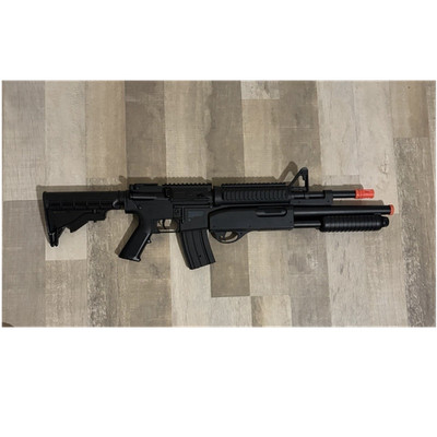 Crosman Game Face GFRS Tormentor Airsoft Rifle 6mm AEG Pump Shotgun Combo Good