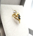 14K Yellow Gold Blue Sapphire Heart Pendant 2.1 Gr [P73] — photo 4
