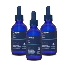 Trace Minerals Ionic Zinc 2oz 3 PK Drops Immune Support W/ Chloride ConcenTrace
