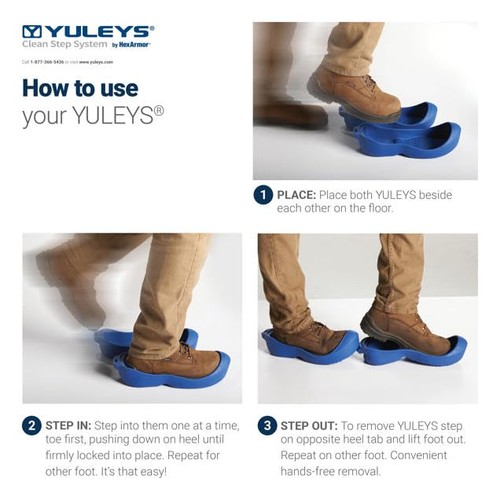  YULEYS, Hands-Free Reusable Workoot & Shoe Covers With Universal Fit, Slip B - Picture 6 of 8