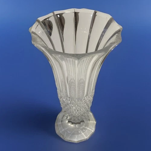 Vintage WATERFORD LISMORE 8.5” 4 1/2”Large Cut Crystal Footed Flared Flower Vase