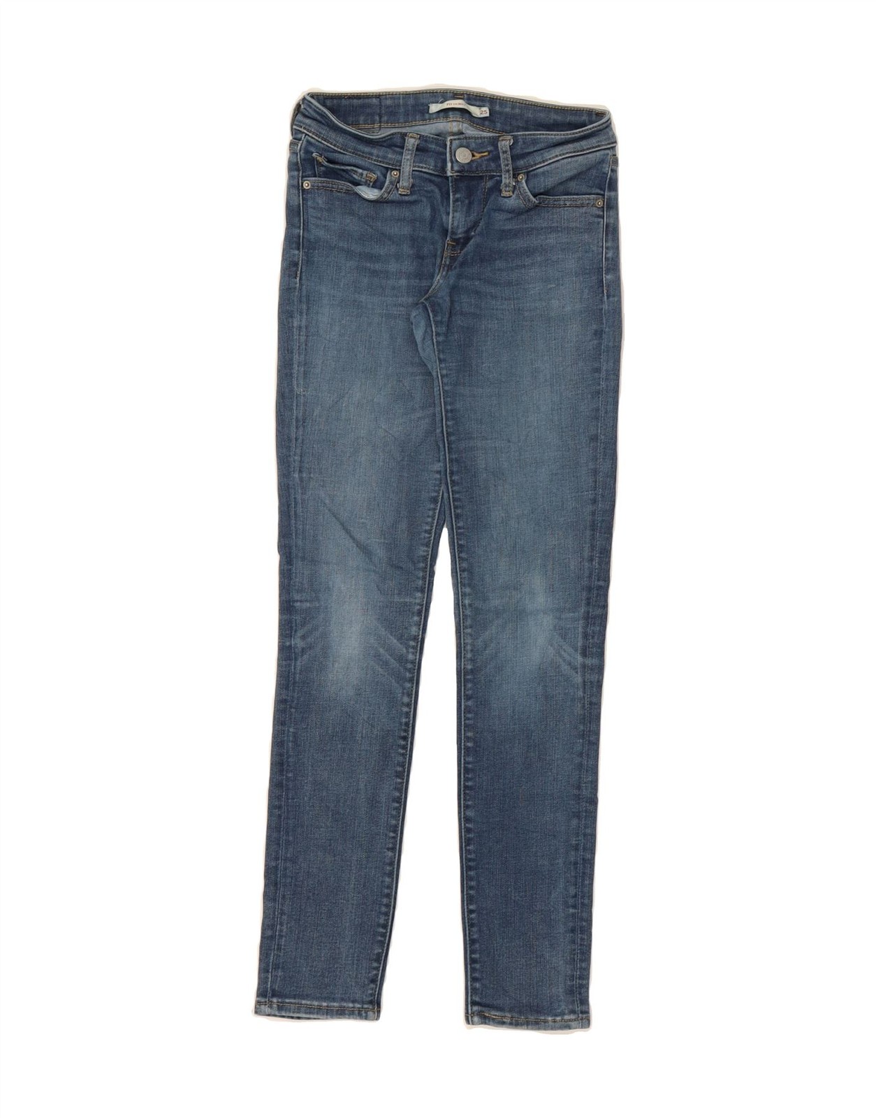 LEVI'S Womens 711 Skinny Jeans W25 L28 Blue Cotton AT05