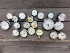 Lot of 20 Vintage Gauges Meters Pressure PSI Untested Moore Ashcroft Little John