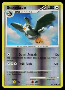Pokemon Card - Staravia Majestic Dawn 47/100 Reverse Holo