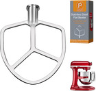 6 Quart Stainless Steel Flat Beater Compatible with KitchenAid 6 Quart Bowl-Lift