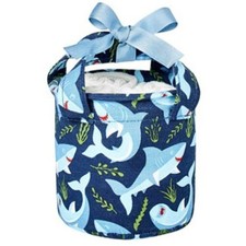 Baby Shark Ocean Theme 5pc Bath Gift Set Blue Nautical Washcloth Reusable Basket