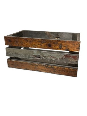 Kleine mehrfarbige Holzkiste/-kiste - Aufbewahrung, Pflanzgefäß, Korb