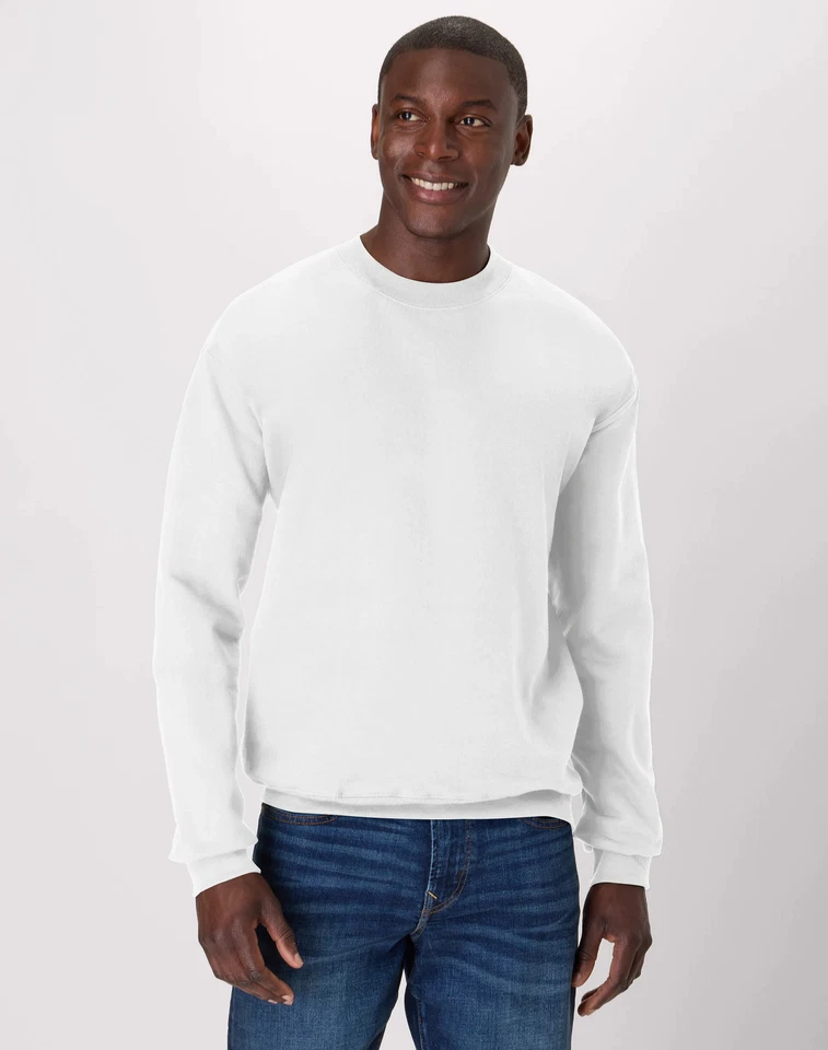 Hanes Sweatshirt Mens Heavyweight Cotton Fleece Crewneck Ultimate Standard S-3XL