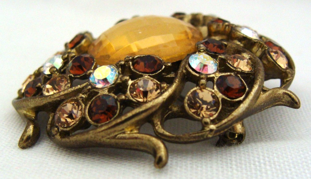 Jay Strongwater Round Multicolored Rhinestone Pin… - image 4