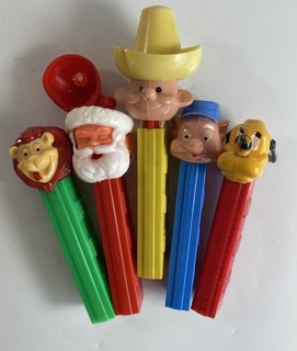 Vintage PEZ No Feet Lot 5 Santa Lion Mexican Pluto Pig 3 Patent 2.6 Austria