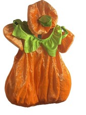 Soft Orange Baby/ Toddler Pumpkin Costume Hat  Booties Size 12-24 mo Halloween