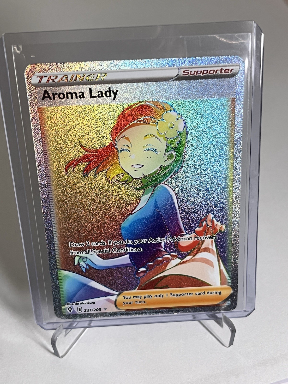 Aroma Lady 221/203 Evolving Skies NM Full Art Secret Rainbow Rare Pokemon Card