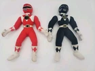 Vintage Set of 2 Red & Black Power Ranger Plush Dolls 1994 Saban  12" Morphin