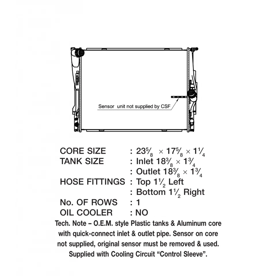 CSF For BMW 328i 2012 2013 Radiator - Plastic 2.L - Image 2 of 4