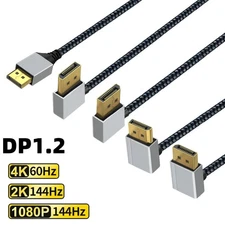 DisplayPort1.2 Straight to Elbow 4K60Hz HD Video Cable Monitor Connection Cable