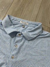 Peter Millar Crown Summer Comfort Polo Shirt Mens 2XL Blue AOP