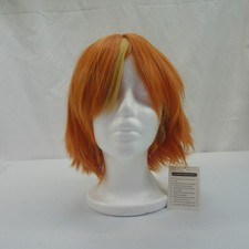 Short Orange Cosplay Wig with Yellow Streak   Layered Style