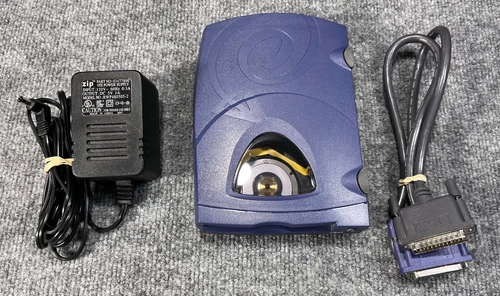 Iomega Zip250 External Parallel Port Drive Z250P W/ Cables - Powers On