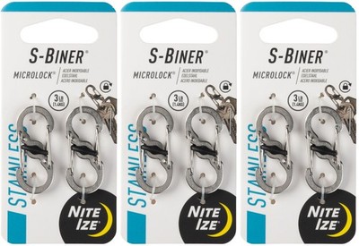 Nite Ize 2-Pack S-Biner MicroLock Stainless Steel Carabiner - S.S. (3-Pack)