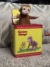 Curious George Jack In The Box Plush Monkey Tin Music Box Wind Up Toy