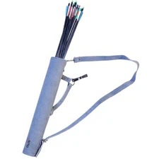 Leather Archery Back Arrow Quiver Dual Use Compact Hip Arrows Bag Made of Cow...