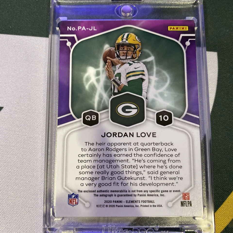 2020 Panini Elements Jordan Love RPA Rookie Proton Patch Auto /47 RC SP Packers - Image 2 of 2