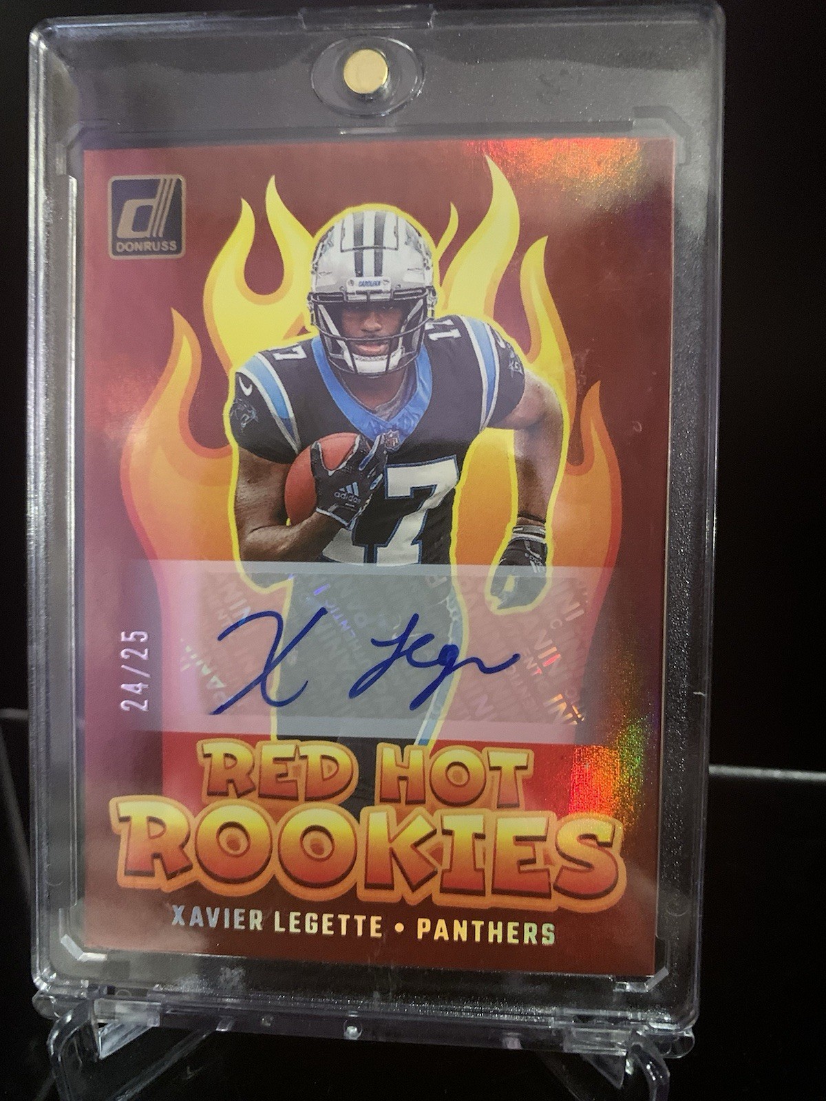 2024 Panini Donruss Red Hot  Rookies Xavier Legette /25 Autograph
