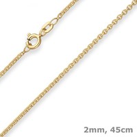 2Mm Rund-Ankerkette Goldkette Collier Halskette Aus 375 Gold Gelbgold 45Cm