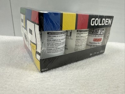 SoFlat Matte Acrylics by GOLDEN, SoFlat POP 6 Color Set, Professional Acrylic...