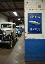 Luftschiff Zeppelin Service Werkstatt Schild Alu Druck