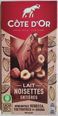 Côte d'Or Chocolate Bar Whole Hazelnuts 6.34 oz 180g