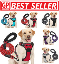 Dog Harness Kit Training Leash No Pull Control Adjustable Large Handle Heavy Dut