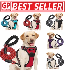 Dog Harness Kit Training Leash No Pull Control Adjustable Large Handle Heavy Dut
