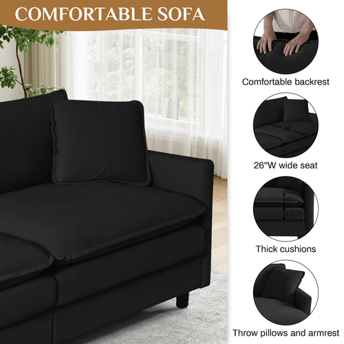 Oversized U-Shaped Deep Seat Modular Sectional Sofa Couch with 2 Chaise Lounge - Picture 31 of 63