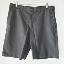Ben Hogan Shorts Mens 32 Black Solid Polyester Golf Stretch Flat Front