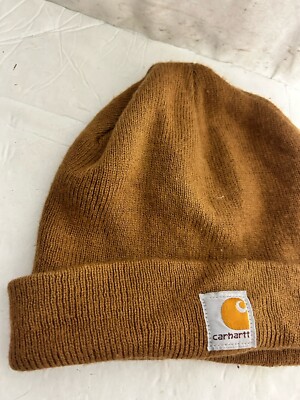 Carhartt Beanie Hat Youth One Size Brown Classic Acrylic Kids Knit